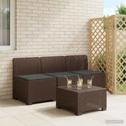 Divano da esterno-Divano da Giardino 3 posti con cuscini in look rattan PP 140938