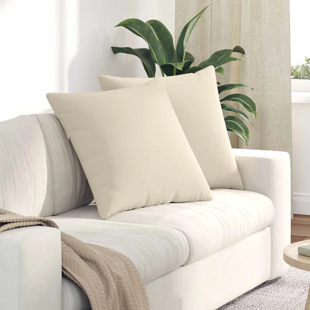 Cuscini da Divano 2 pz-Set di 2 Cuscini per Sofa Beige 80 x 80 cm Tessuto