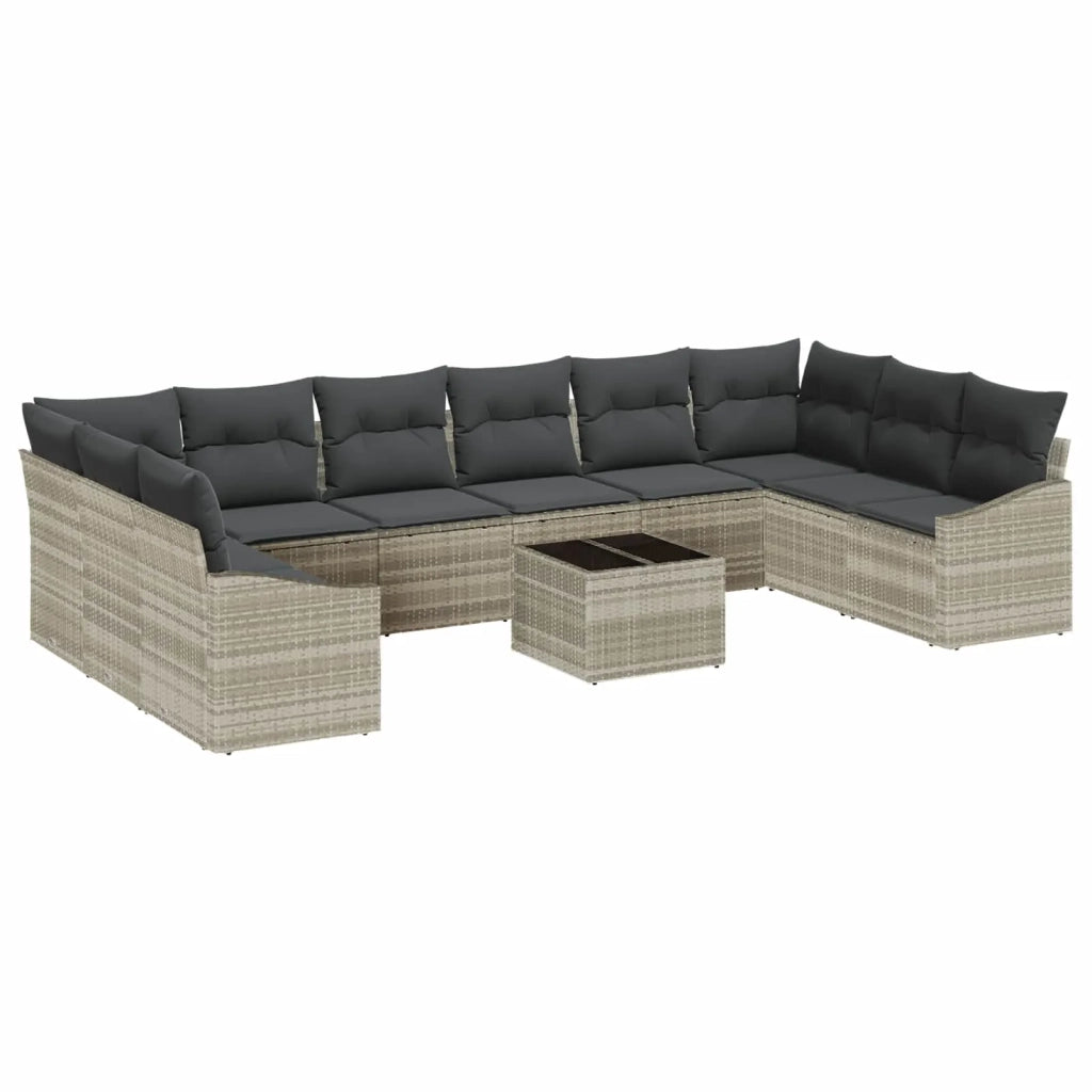 Set Divano da Giardino Grigio chiaro polyrattan 3355581