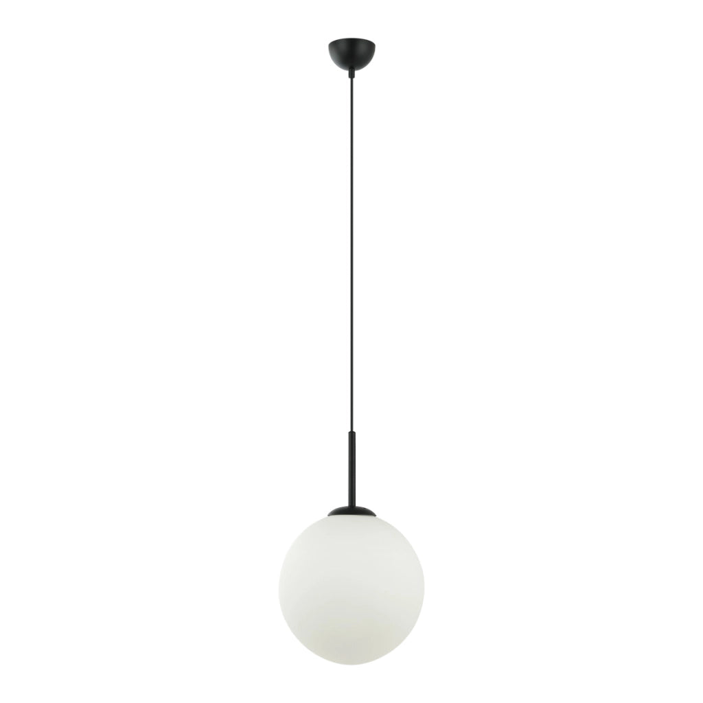 Sospensione minimal sfera vetro nero/bianco E27 Italux