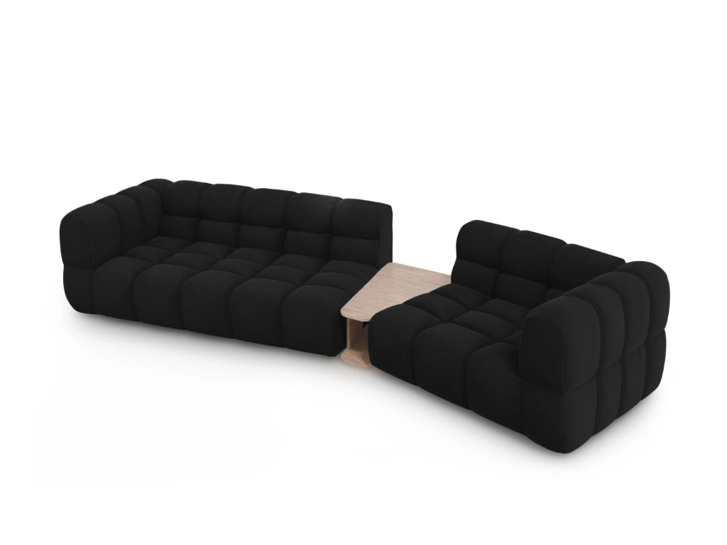Cosmopolitan Design - Divano modulare destro "Sky" 3 posti in velluto nero 