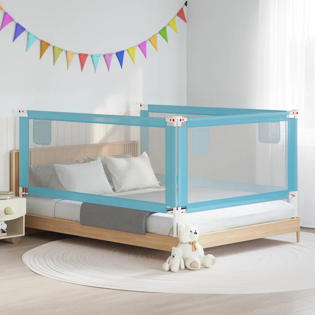 Sponda Letto di Sicurezza per Bambini Blu 200x25 cm in Tessuto 10215