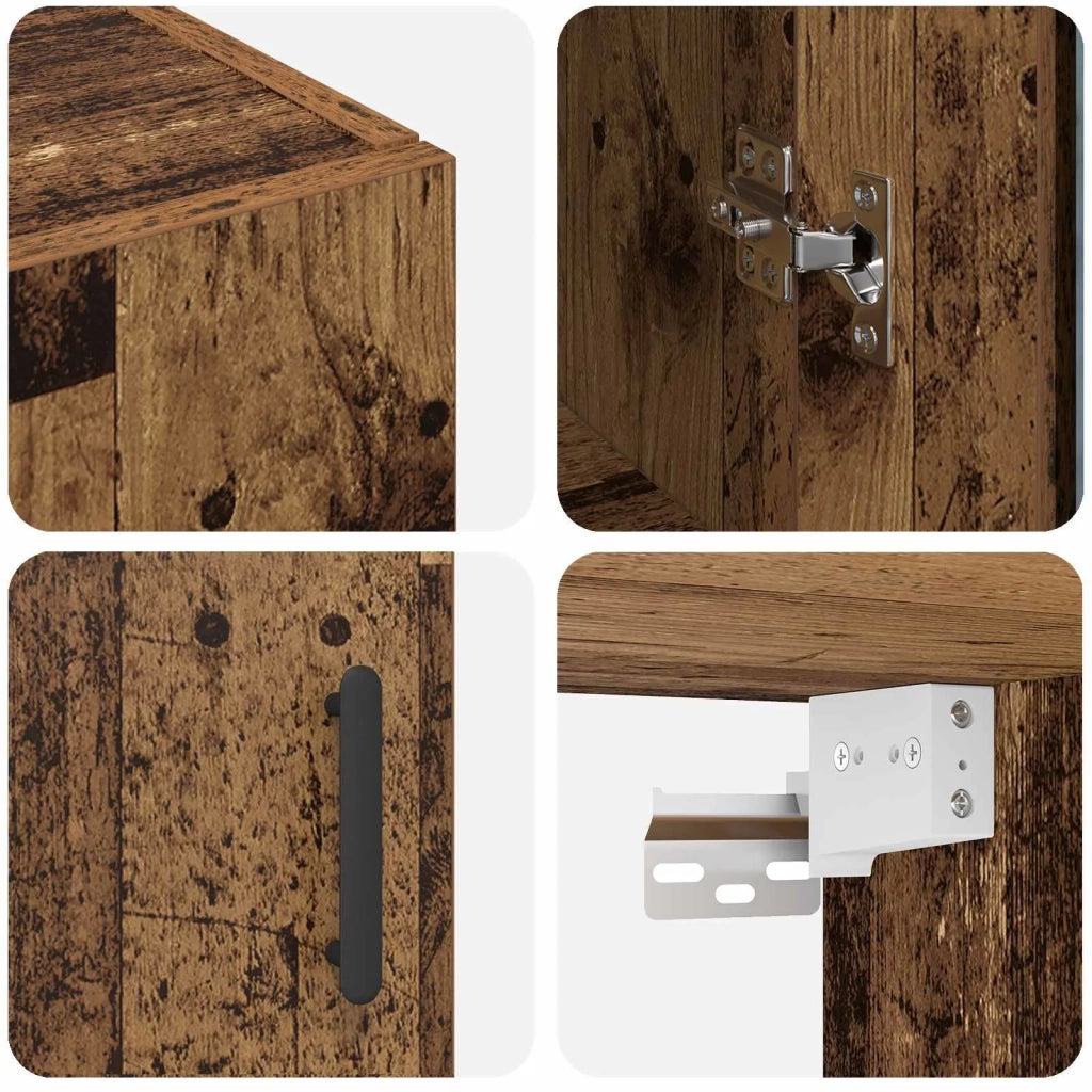 Armadi da Muro 2 pcs Legno vecchio 69,5 x 34 x 90 cm 3394584
