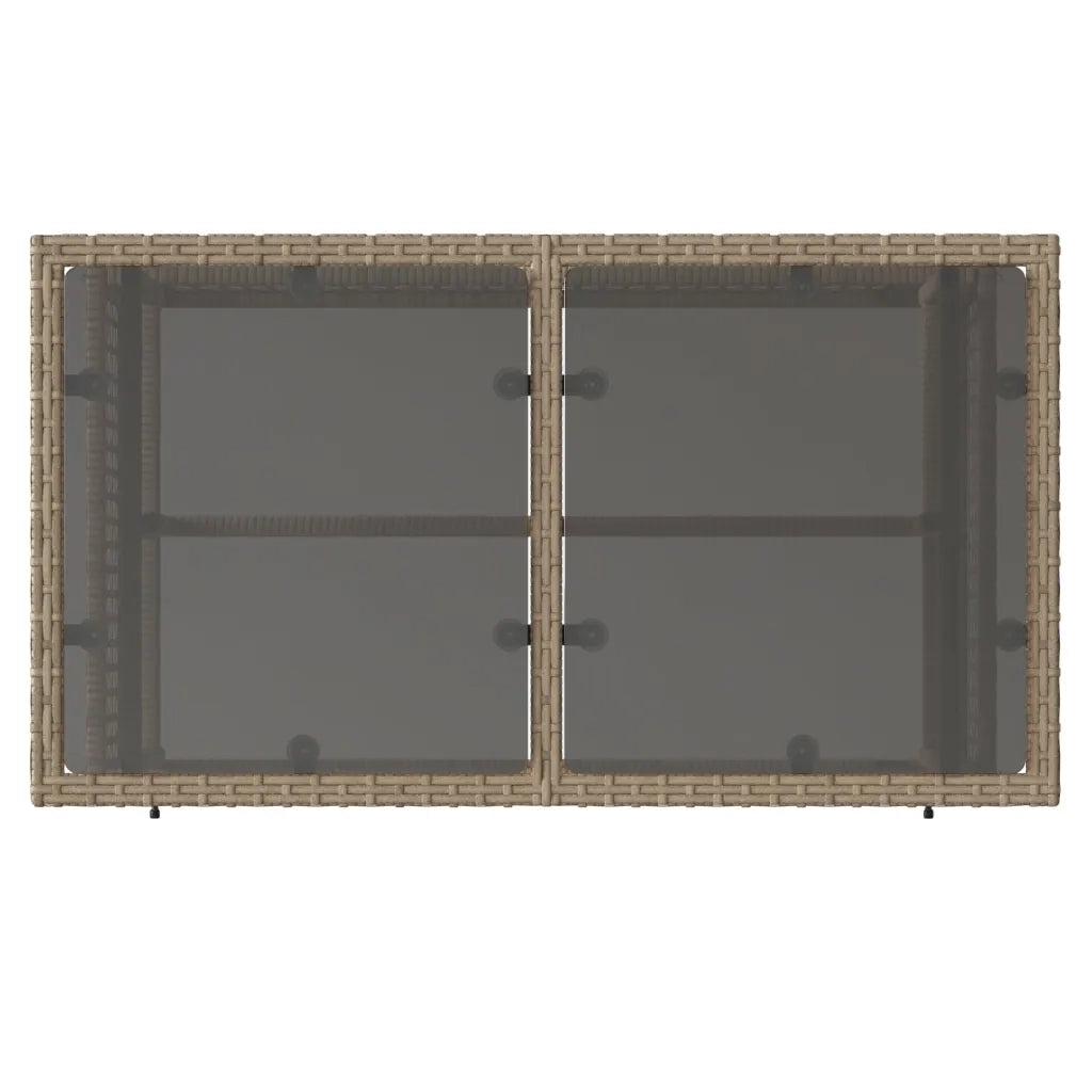 Set Divano da Giardino 4 pz con Cuscini-Sofa da Giardino-Divanetto da esterno Beige Polyrattan Vetro 468856