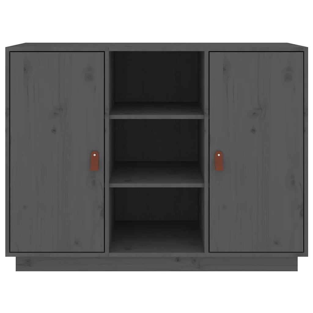 Credenza Grigia 100x40x75 cm in Legno Massello di Pino 820134