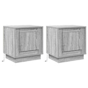 Set di 2 Comodini | Armadio da Notte | Mobiletto da notte Grigio 44 x 34,5 x 45 cm