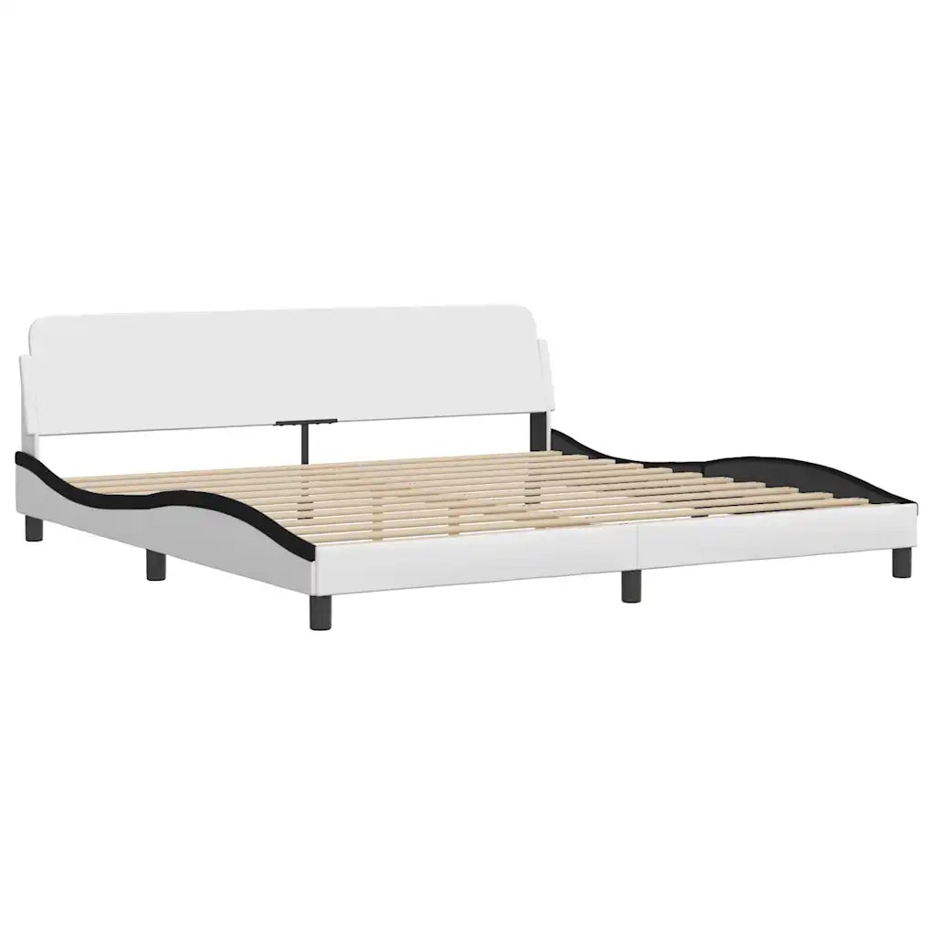Giroletto con LED senza Materasso Zadar Bianco e Nero 200x200 cm
