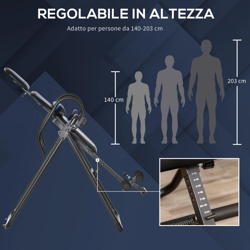 Divano a 2 posti reclinabile ¨C Minimal ¨C Nero, Blu, 140-203 cm