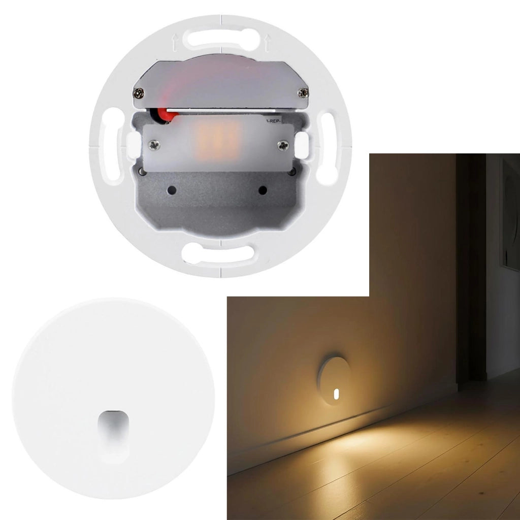 Faretto segnapassi LED incasso 4W 3000K dimmerabile luce per interni scale gradini ingresso Tondo Bianco 230V