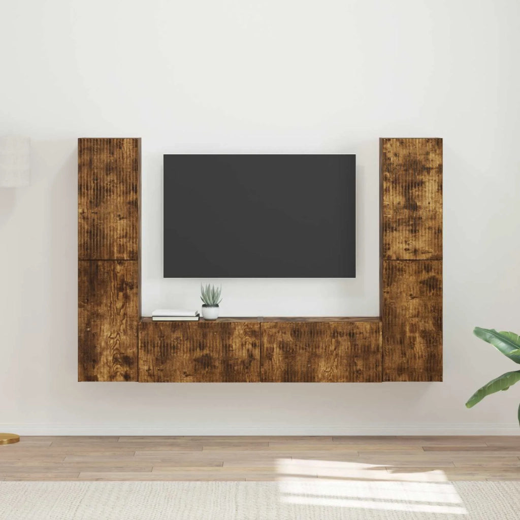 Set mobile TV 6 pcs Rovere fumé Legno multistrato 3409110