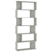 Divisorio-Paravento Grigio Cemento 80x24x192cm Legno Ingegnerizzato