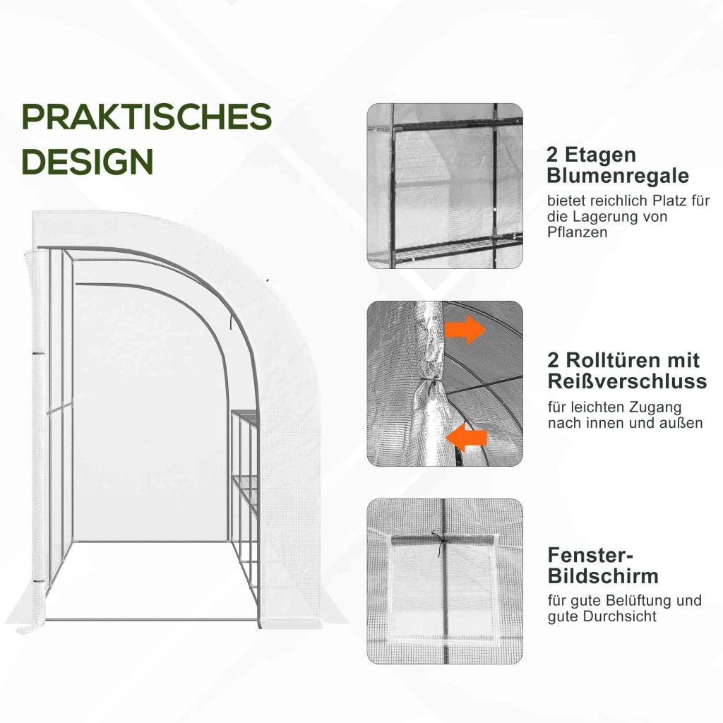 Serra per giardino con copertura in plastica ¨C Minimal ¨C Bianco 3 livelli