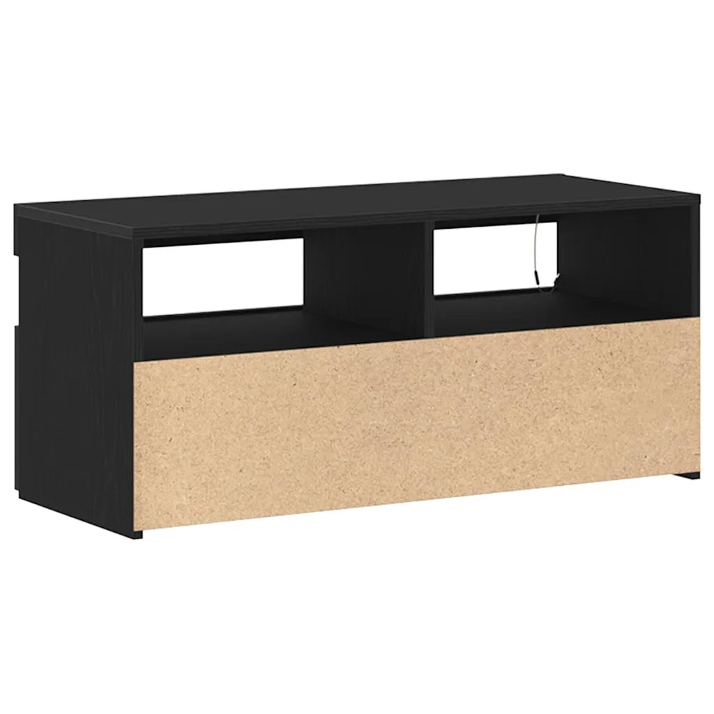 Mobile TV con LED Rovere Nero 90 x 35 x 40 cm Legno multistrato 862554