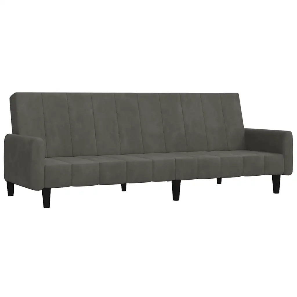 Divano Letto a 2 Posti-Sofa Letto 2 Posti-Daybed Grigio Scuro in Velluto 240585