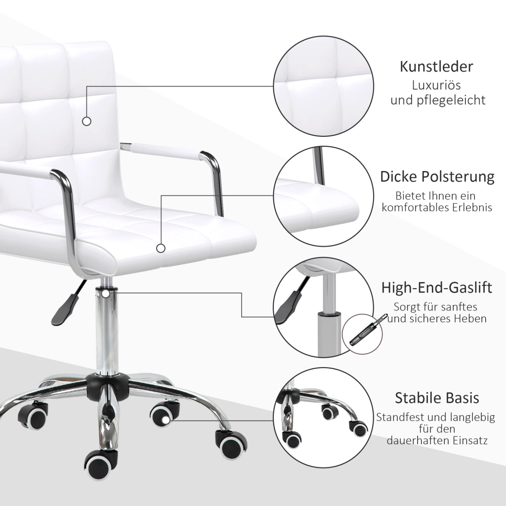Sedia da ufficio retr¨° ¨C Minimal ¨C bianco 52,5x54x99 cm