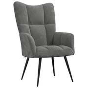 Poltrona | Sedia Relax Grigio Scuro in Velluto