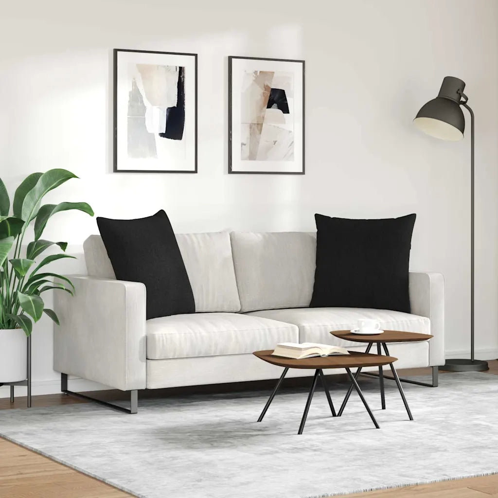 Cuscini da Divano 2 pcs Nero 80 x 80 cm Tessuto 42014042