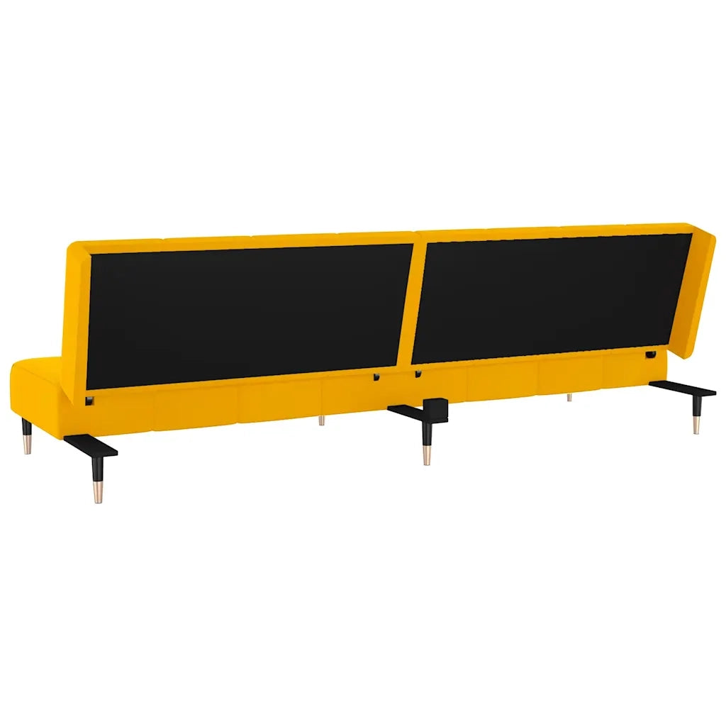 Divano Letto a 2 Posti-Sofa Letto 2 Posti-Daybed Giallo in Velluto 862081