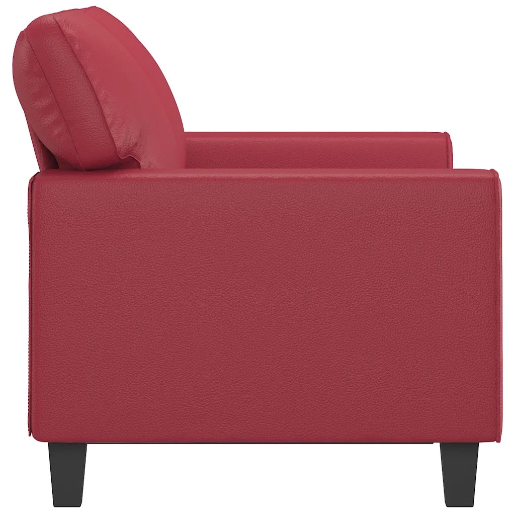 Divano a 2 Posti Rosso Vino 120 cm in Similpelle 359415