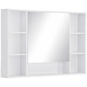 Mobiletto da bagno con specchio e ripiani ¨C Minimal ¨C bianco 100x70x15