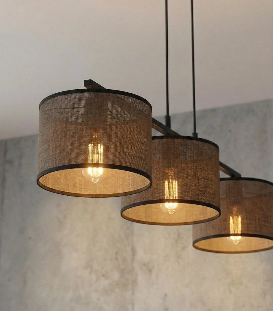 Lampada a sospensione ECO 3xE27 marrone nero Emibig