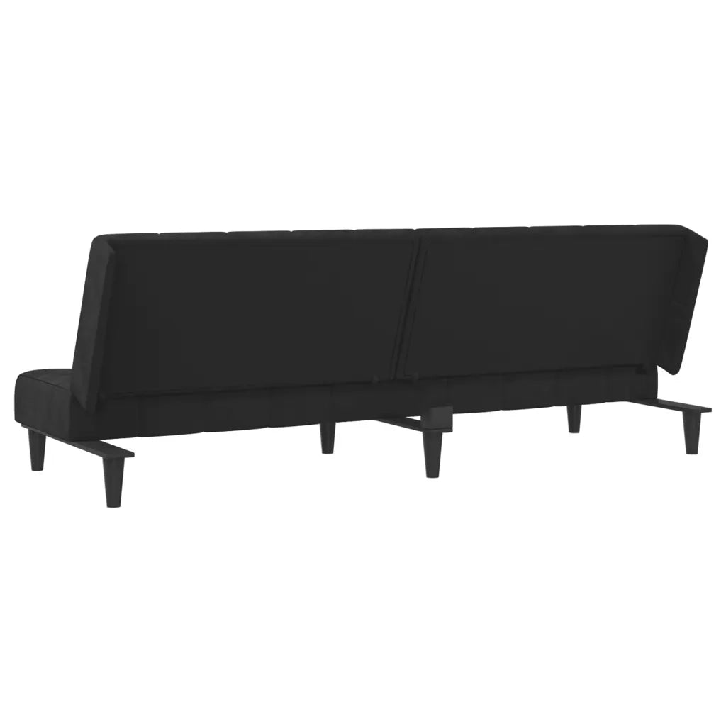 Divano Letto a 2 Posti-Sofa Letto 2 Posti-Daybed Nero in Velluto 647908