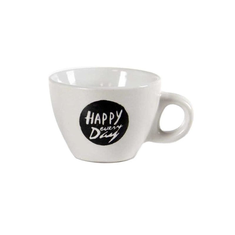 Tazza Caffe Ceramica Happy Day Pz 6 Bellintavola