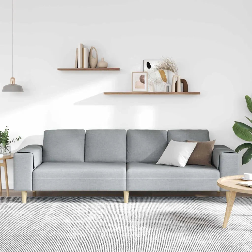 Divano per Soggiorno Grigio chiaro 250 x 77 x 76 cm Poliestere 3335081
