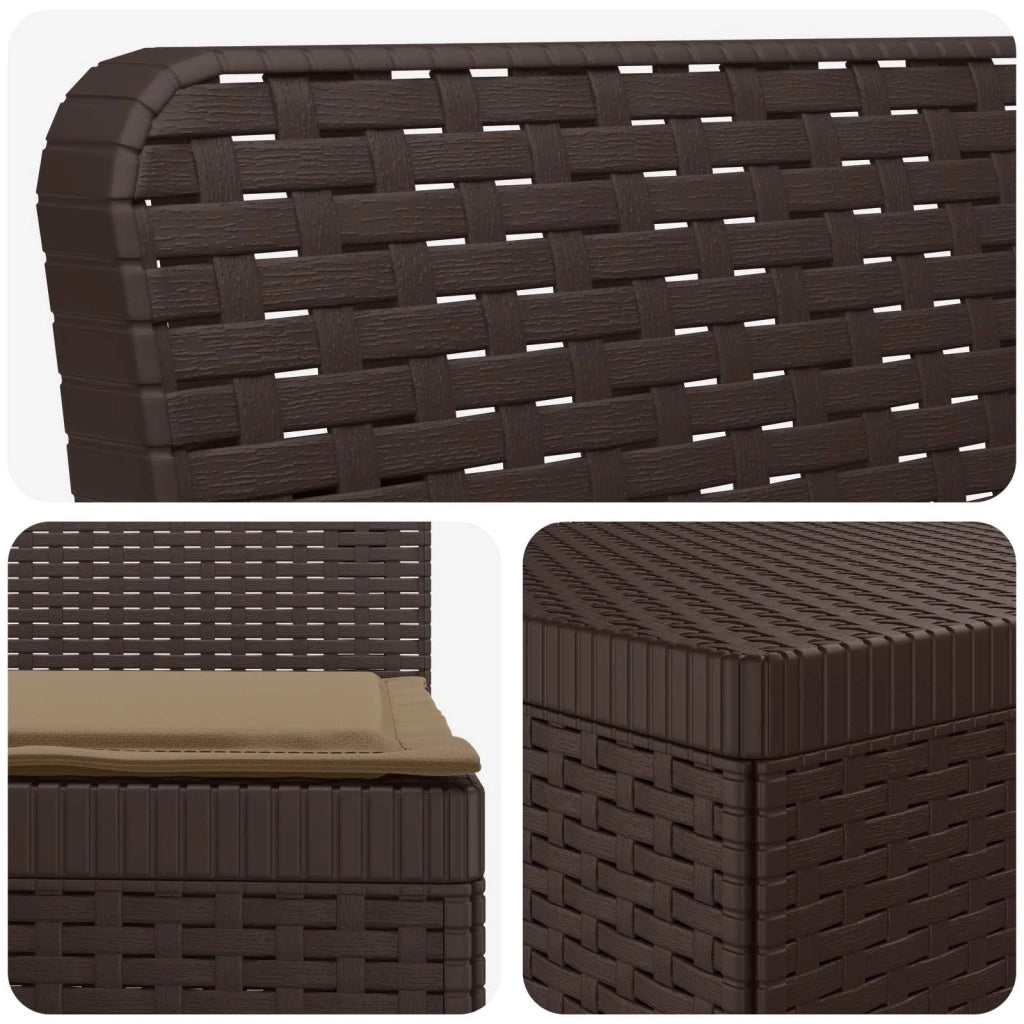 Divano da esterno-Divano da Giardino 3 posti con cuscini in look rattan PP 245896
