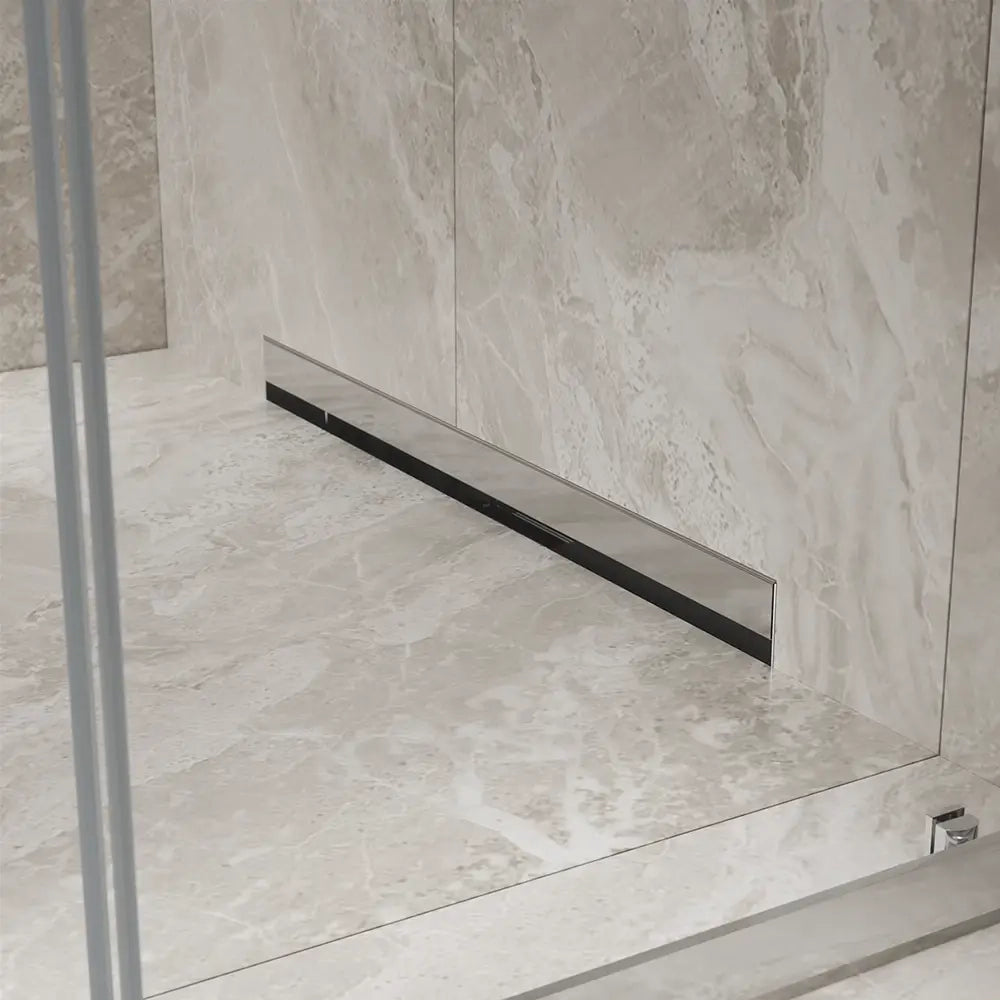 Canalina doccia con scarico a muro 100 cm con cover cromata