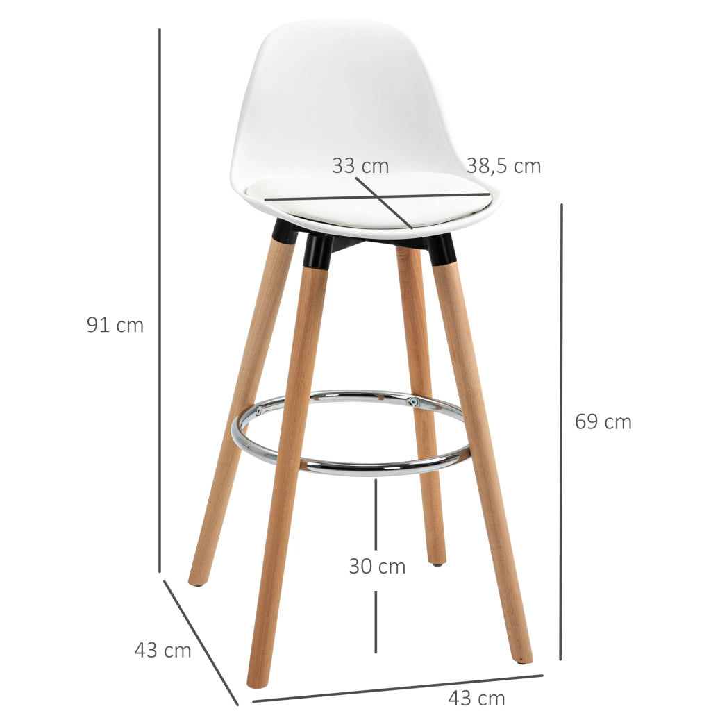 Sgabelli da Bar ¨C zephmum ¨C Bianco 43x43x91 cm