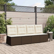 Divano da giardino con cuscino Nero e Bianco Crema polyrattan 3394477