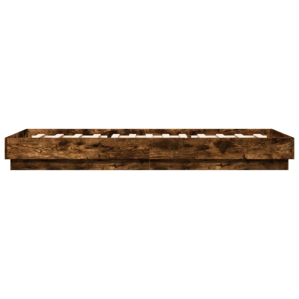 Letto con LED Rovere Fumo 80 x 200 cm Legno ingegnerizzato 8009005