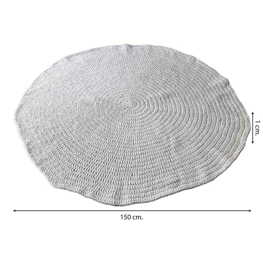 Tappeto rotondo intrecciato bianco D150x1h cm