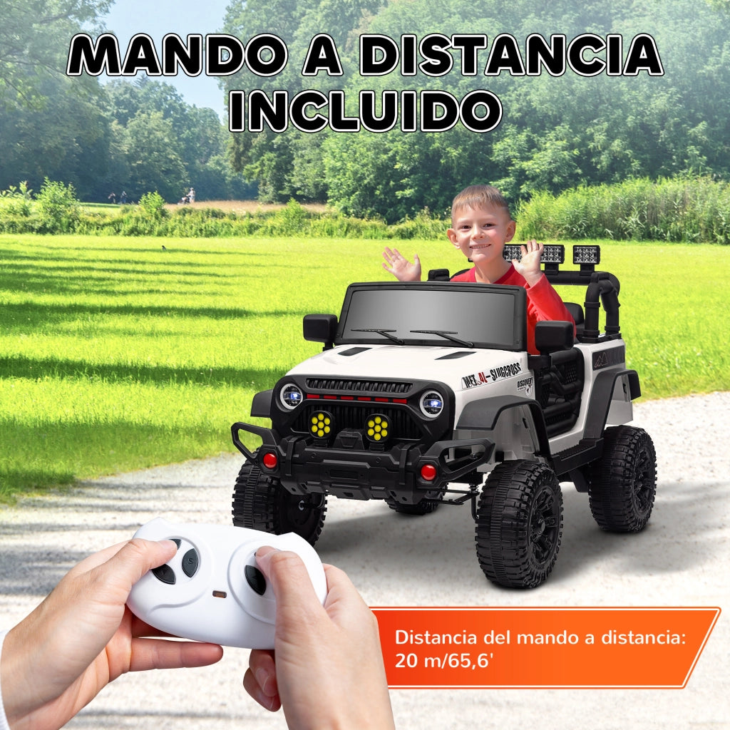 Coche Elettrico per Bambini con Telecomando e Luci LED ¨C Zephmum ¨C Bianco