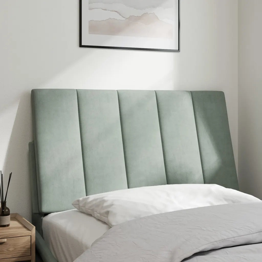 Cuscino Testiera Hanko Grigio Chiaro 90 cm in Velluto 374649