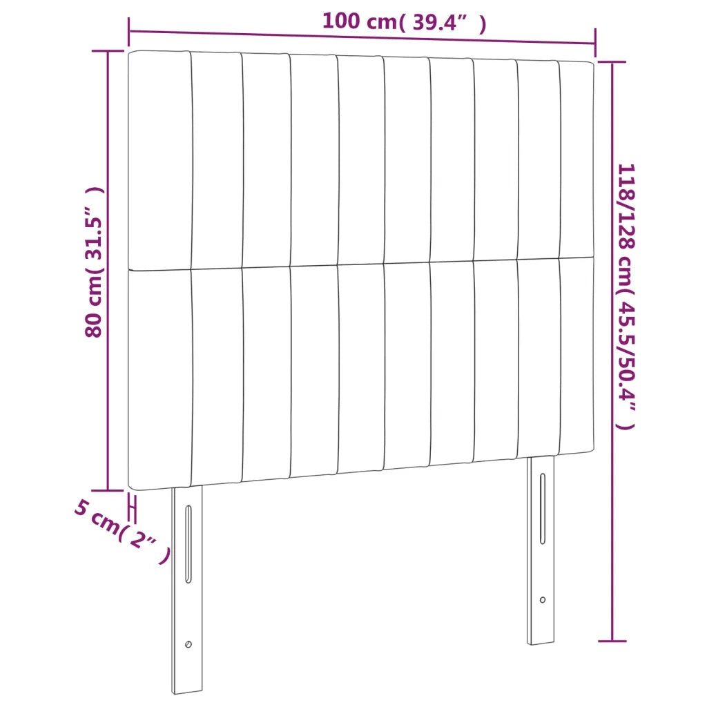 Testiera | Testata Rosa 100x5x118/128 cm Velluto