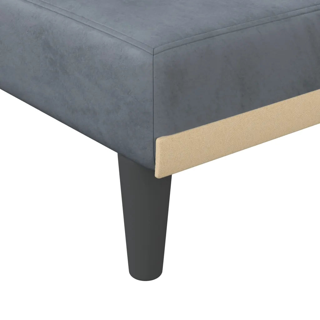 Chaise Longue in Velluto Grigio Scuro 352861