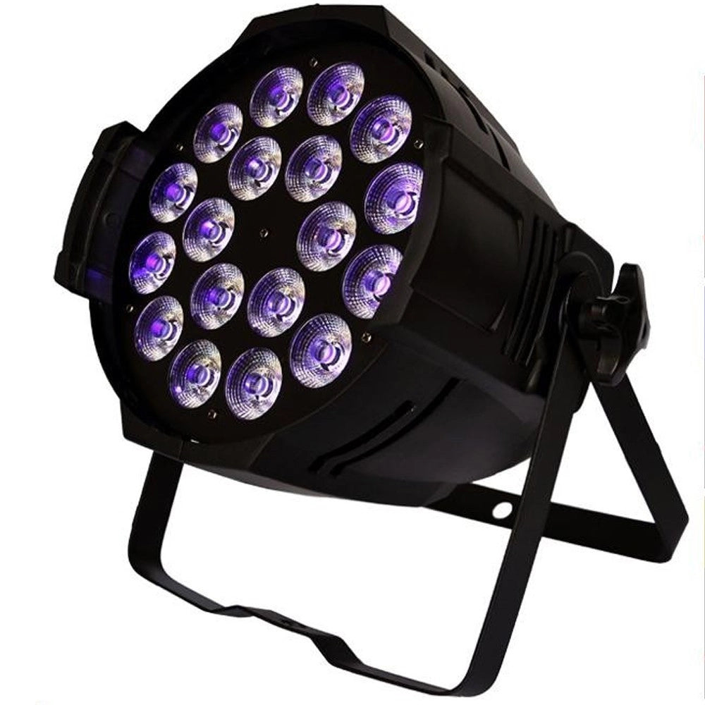 Trade Shop - Par Led Rgbwa Ip65 Dmx 18x18watt Uv 6 In 1 Luce Wood Party Fluo Powercon In Out -