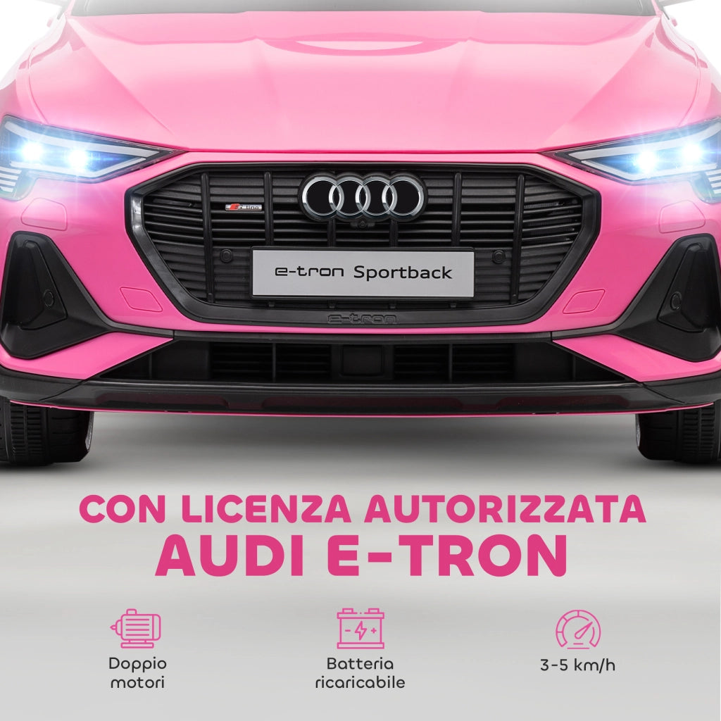Macchina Elettrica per Bambini 12V con Telecomando Luci e Musica Rosa