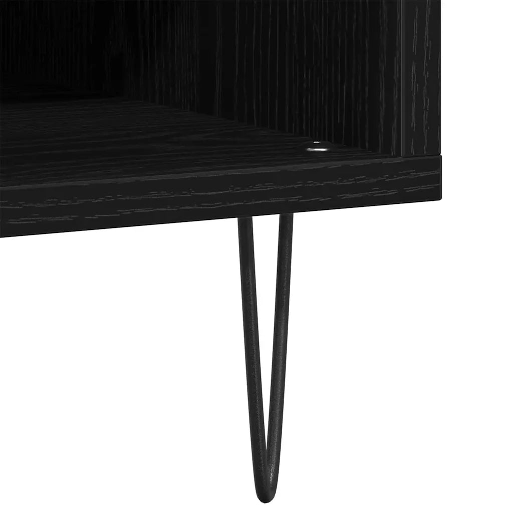 Mobile porta vinili con lo scaffale Rovere Nero 85 x 38 x 48 cm 862897
