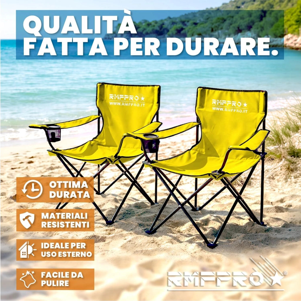 RMF PRO SET 2 SEDIE DA CAMPEGGIO GIALLA