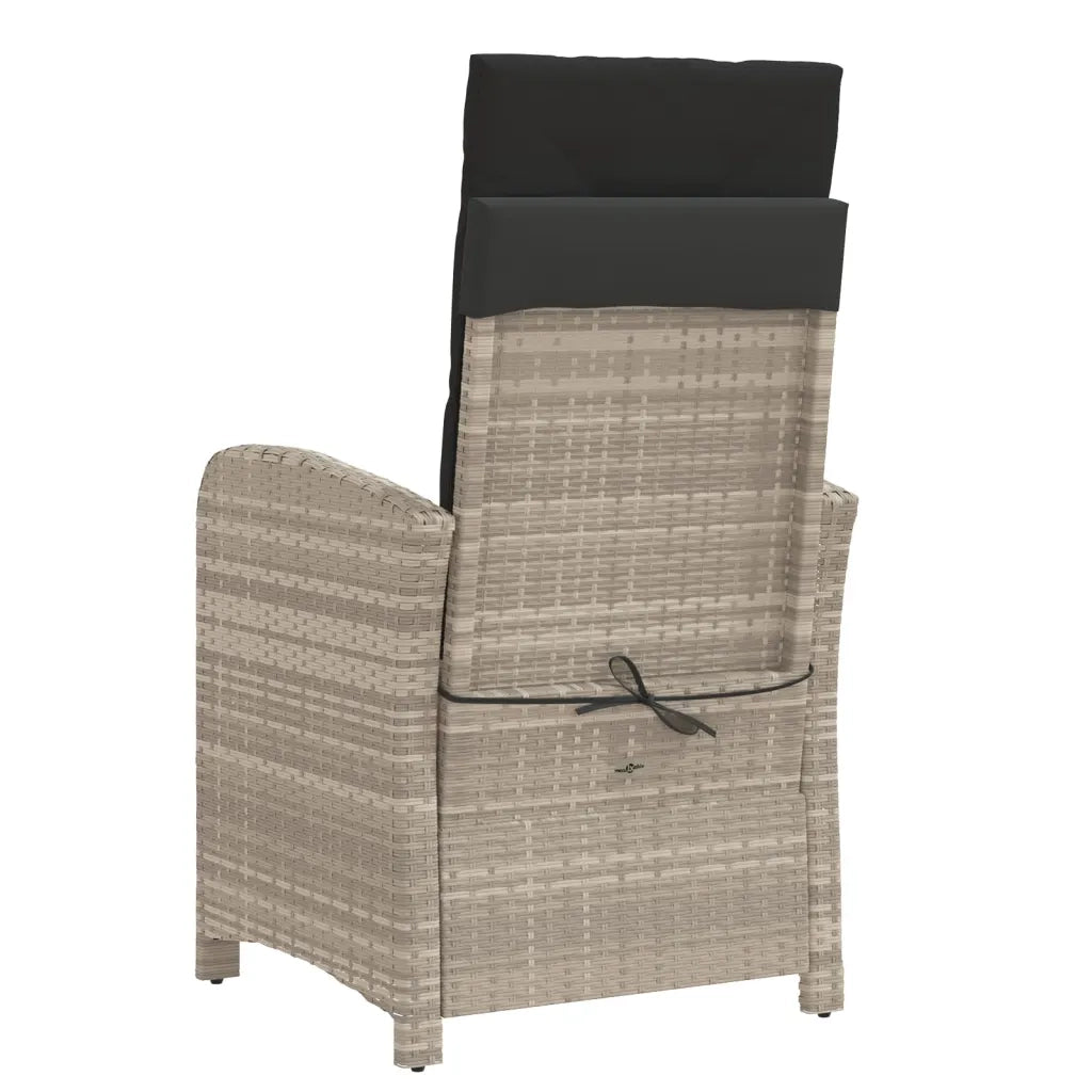 Set da Bistrò 3 pz con Cuscini Grigio Chiaro in Polyrattan 365182