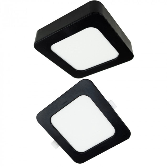 Downlight LED quadrato 18W CCT nero 2in1 Ecolight