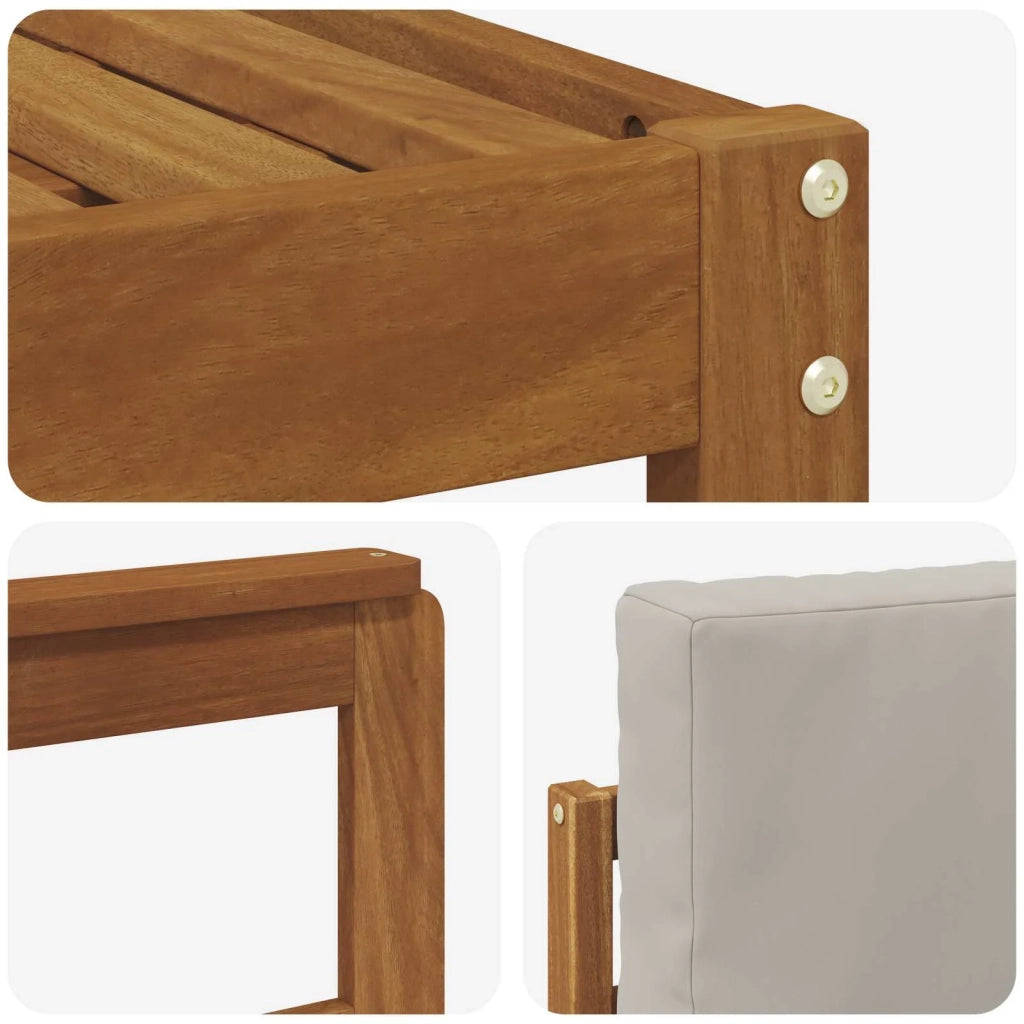 Set di divani da esterno 5 pcs Grigio Naturale e Chiaro 3366244
