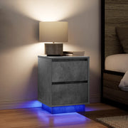 Comodini con Luci a LED 2 pz Grigio Cemento 38x34x50 cm 861290