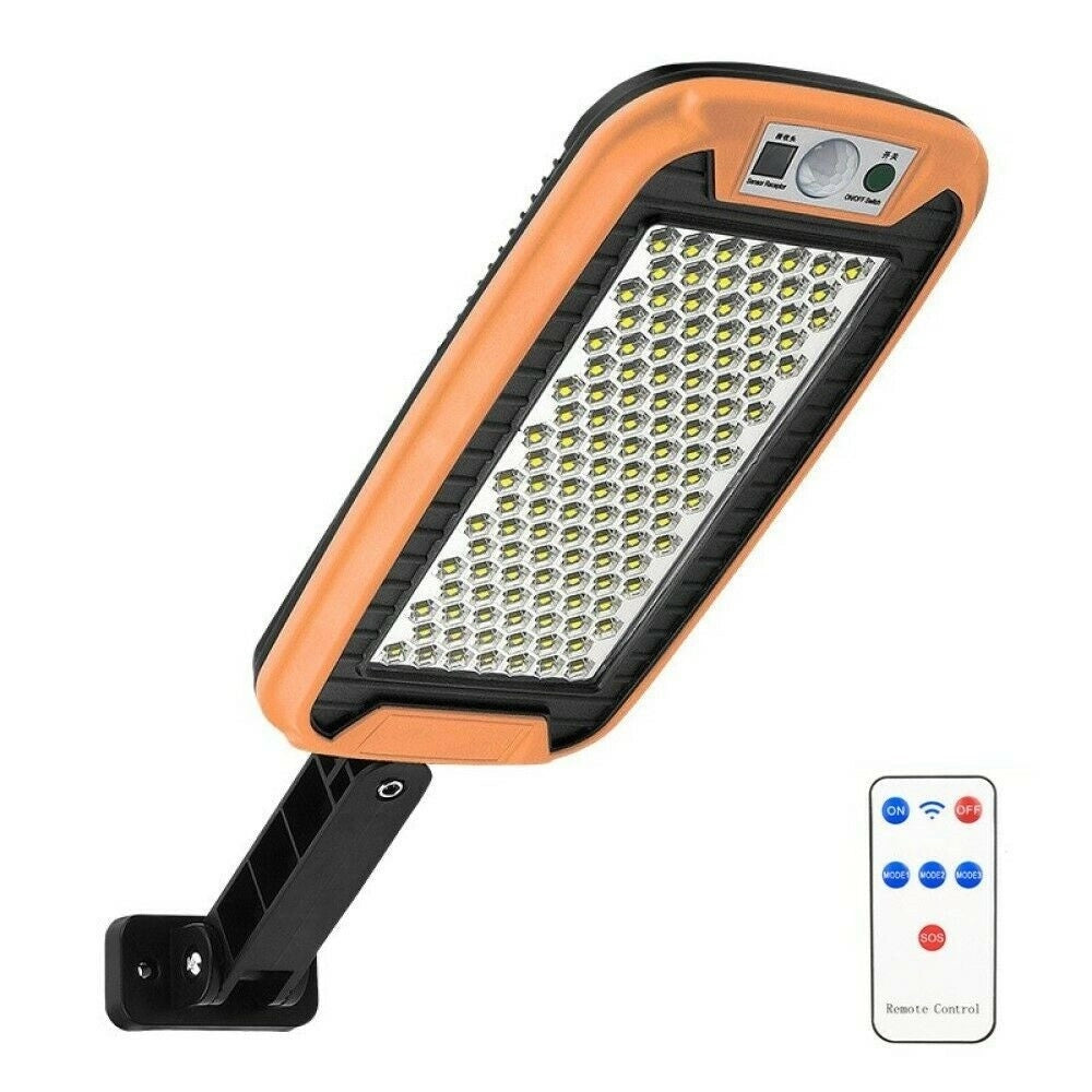 Trade Shop - Faro Lampione Stradale Con Pannello Solare Con Sensore Telecomando 124 Led 8019d -