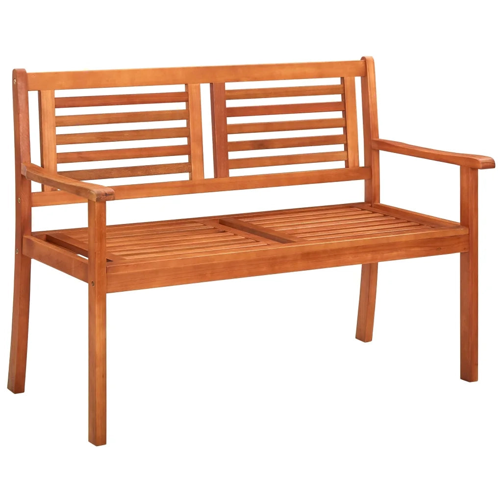 Panchina da Giardino | Panca da Giardino 2 Posti e Cuscino 120cm Massello Eucalipto