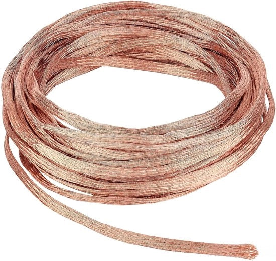 Copero di Terra in Acciaio 8mx3mm per Isolamento Acustico e di Terra - 0,8mm di Diametro