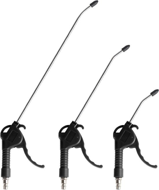 3 x pistola di aspirazione con pistola di scarico 95 mm 295 mm 490 mm pistola di compressione con connessione 1/4 pollice abitacolo in plastica max. 8 bar.